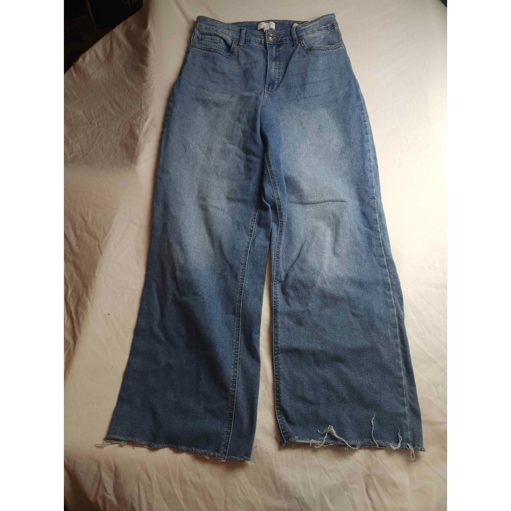 Sofia Jeans by Sofia Vergara Wide Leg Jeans Womens Size 10 Blue Denim Distressed